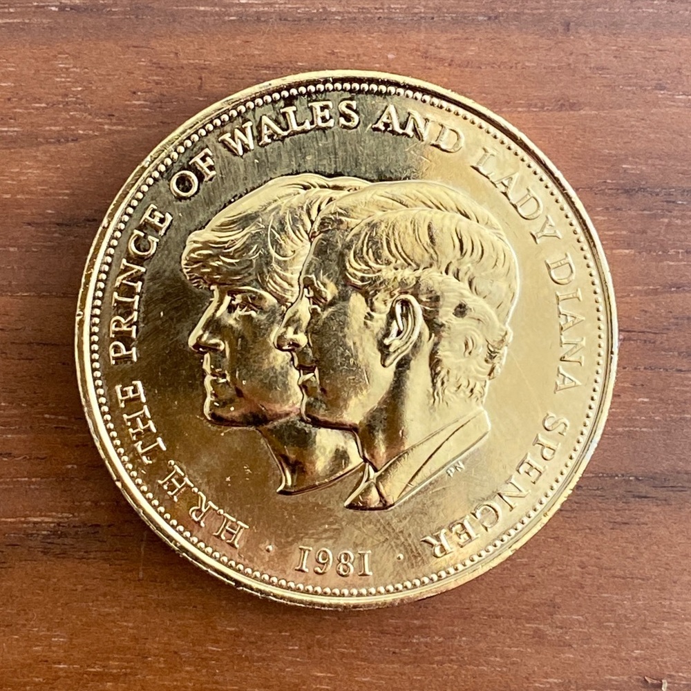 Commemorative Gold Plated Coin - Diana and Charles 1981